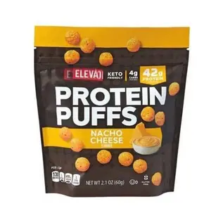 Nacho Cheese Protein Puffs, Low Carb Gluten Free Friendly, High Protein Healthy Snack Snacking Treat Food, 2.1oz Elevation Bag