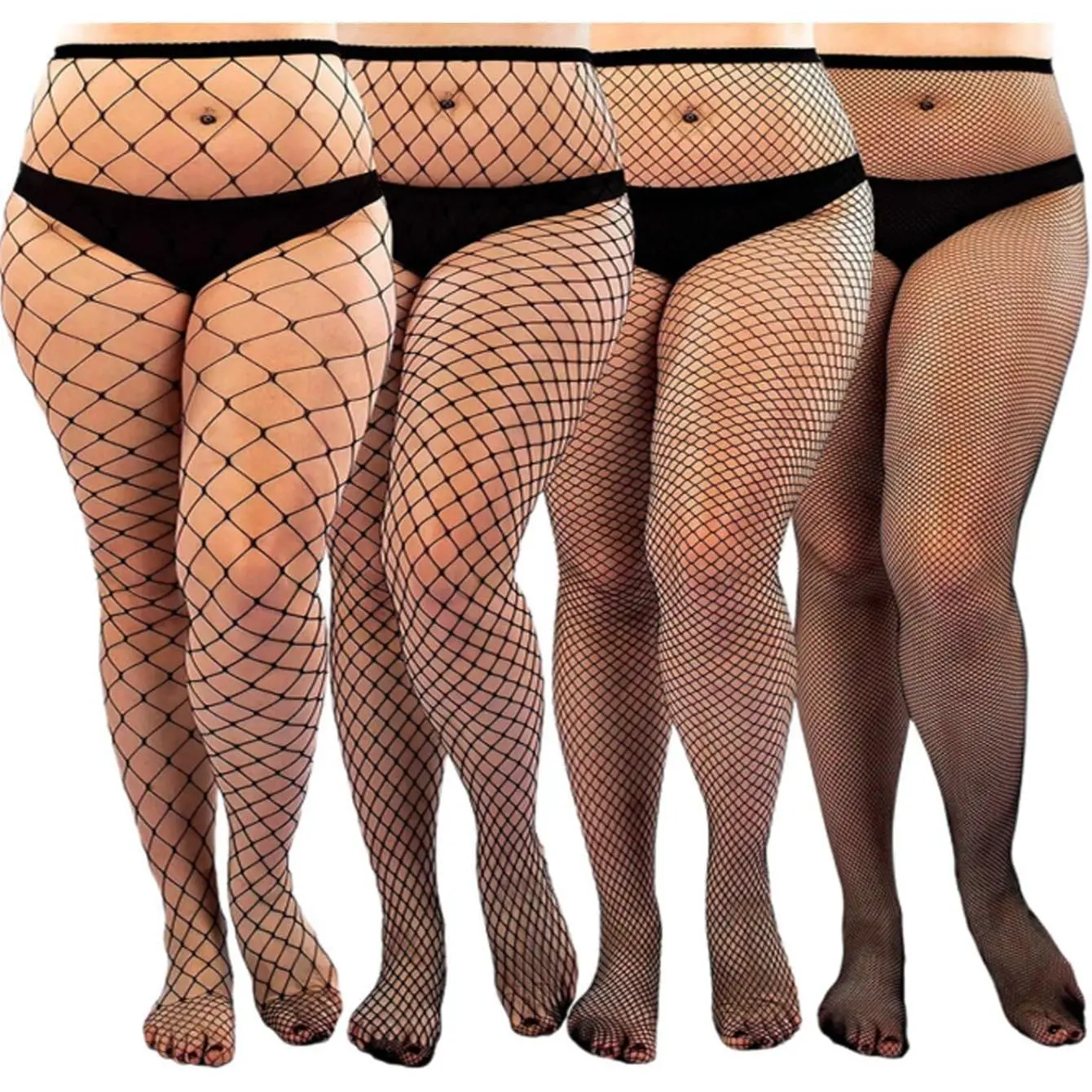 Women's Sexy 4-Pair High-Waist Soft Elastic Fishnet Tights Stockings, Breathable Fabric, Suit for Dress & Skirt Matching (Sports & Outdoor Accessories, Sports Socks)