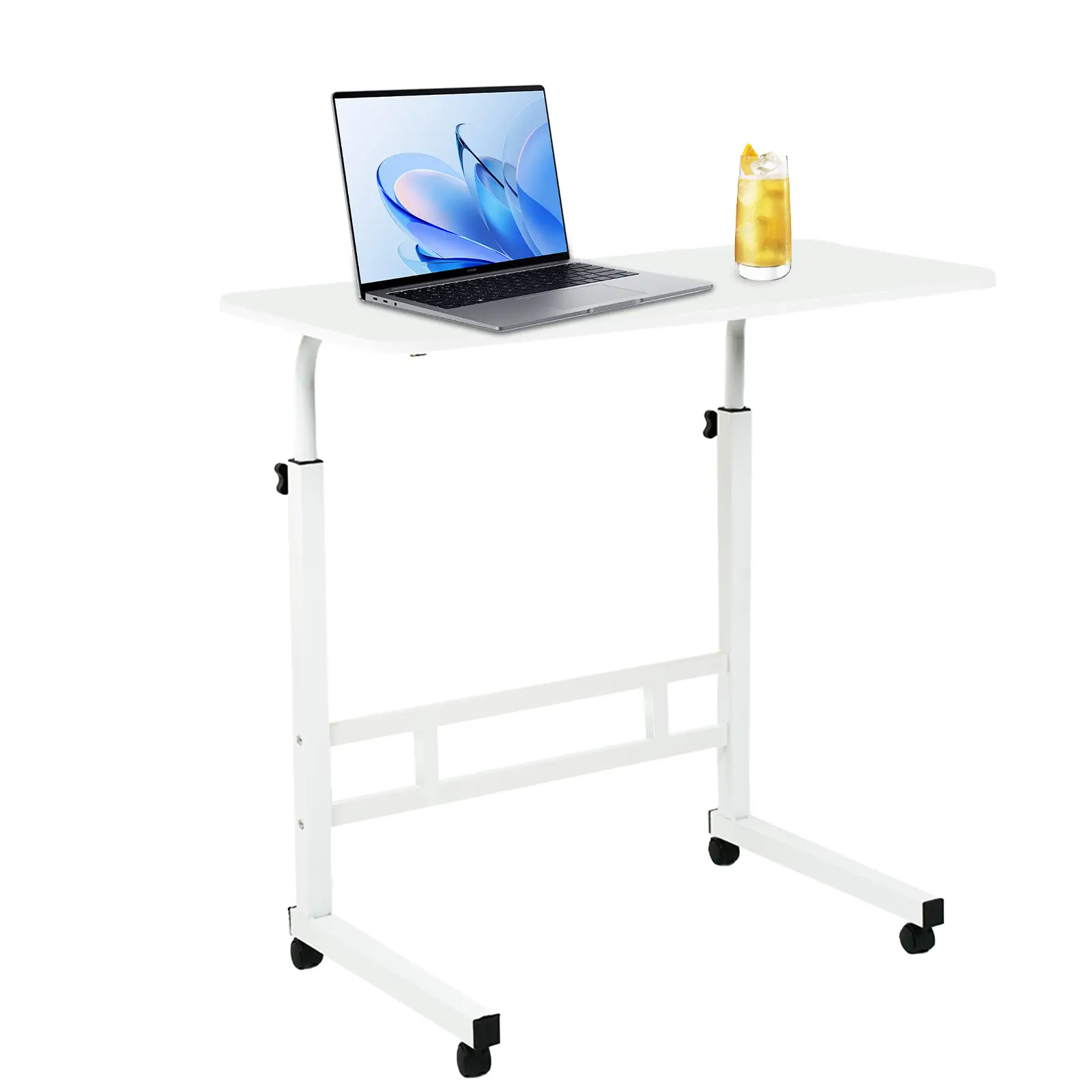 Mobile Standing Desk, Laptop Desk Height Adjustable, Rolling Standing Laptop Desk with Wheels, Ergonomic Sit-Stand Workstation, for Home Office