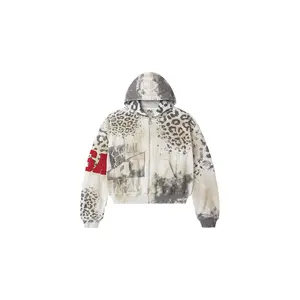 Cheetah Camo Zip Up Hoodie "Grey" VALE 08 007 CZU GY