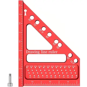 Multi Angle Measuring Ruler, 22.5 to 90  with Angle Pin Triangle Ruler,   Alloy Measuring Miter Triangle Tool