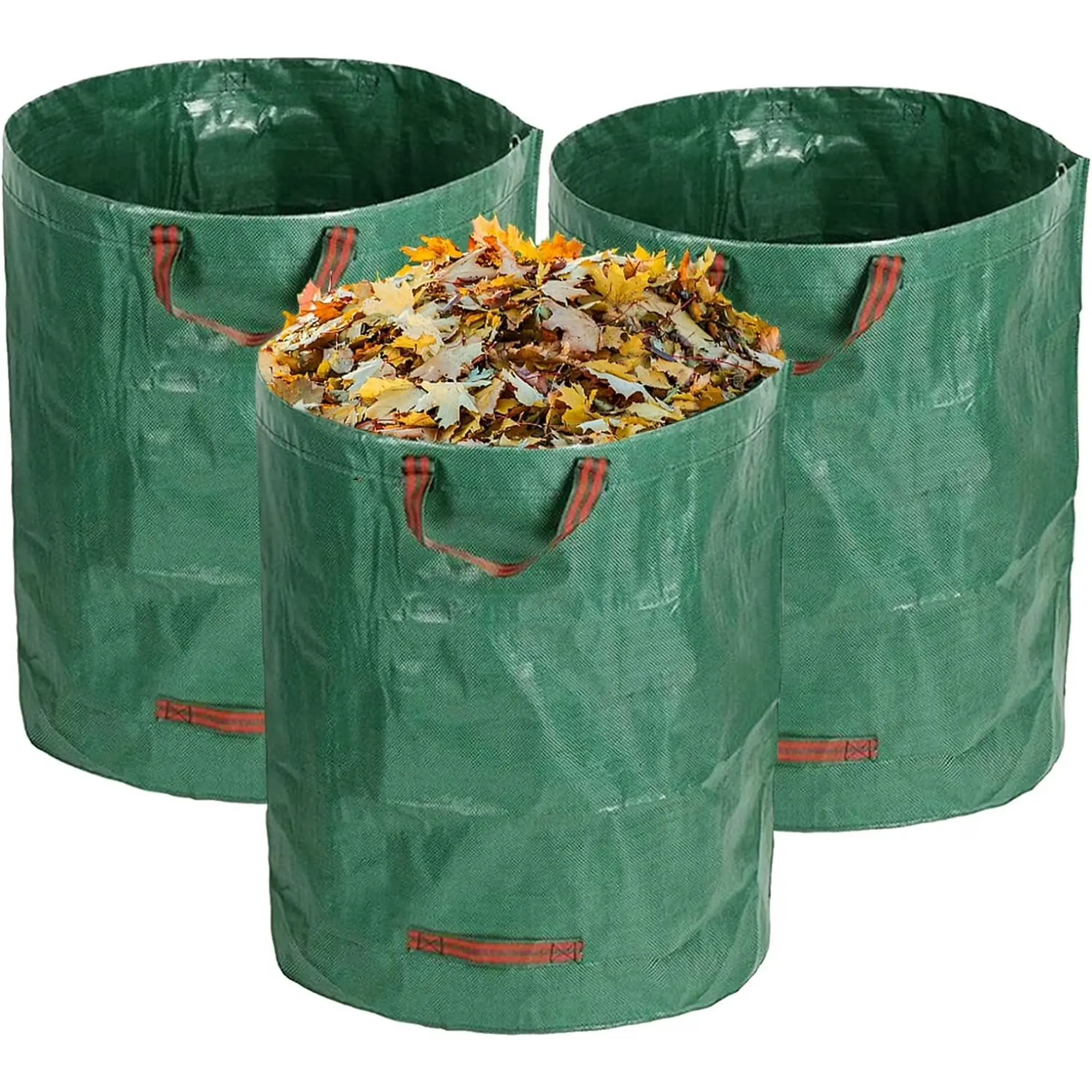 3-Pack Gallon Lawn Garden Bags – Reusable Extra Large Leaf Bags for Yard Waste Management, Heavy-Duty Paper Recycling Bags, Ideal for Grass Clippings, Leaves & Garden Debris, Sturdy Construction, Easy to Fill & Dispose, Eco-Friendly Waste Solution