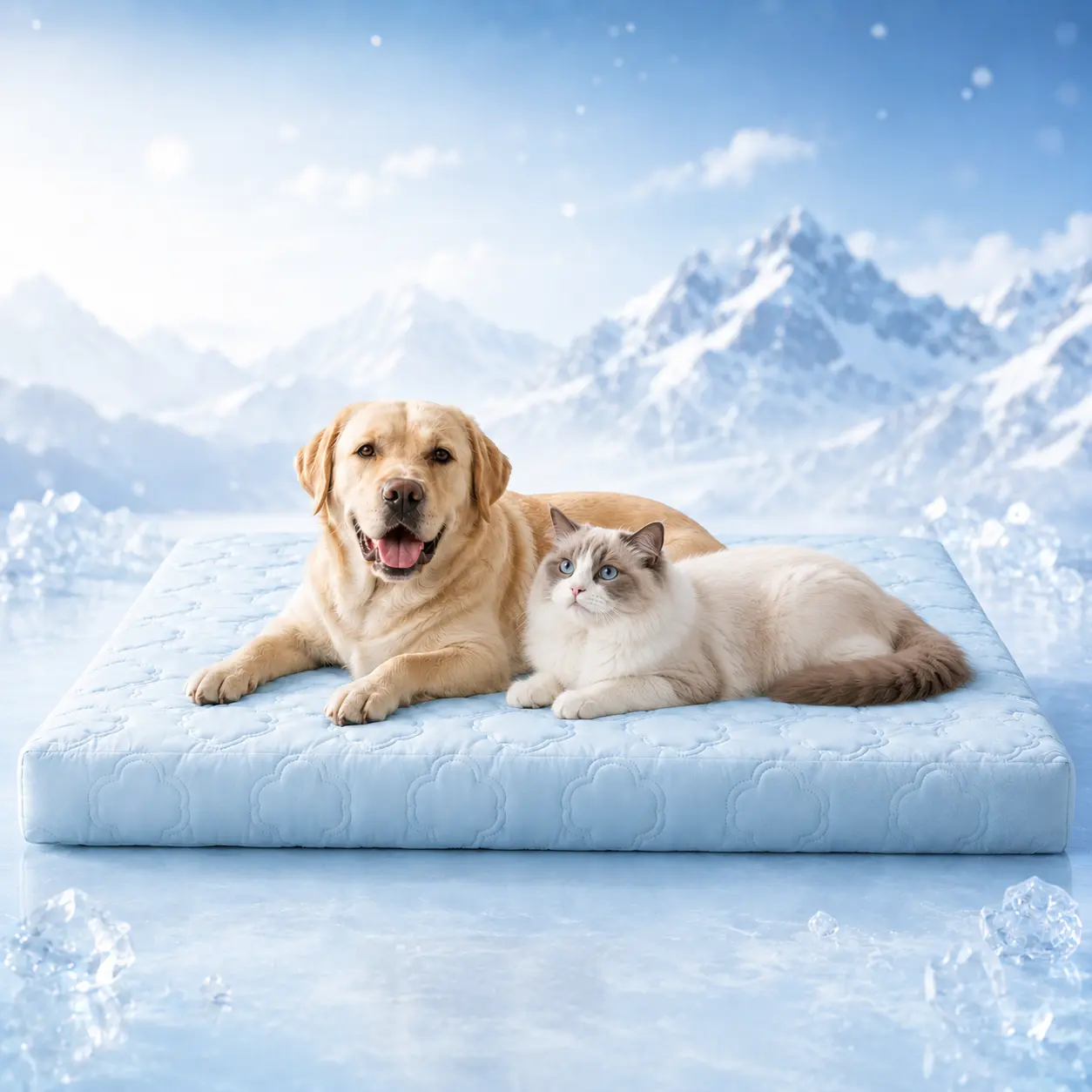 Pet Cooling Mat for Dogs & Cats, Q-Max 0.5 Ice Cooling Dog Bed, Summer Breathable Supportive Pet Sleeping Pad, Washable Cooling Cushion for Hot Weather
