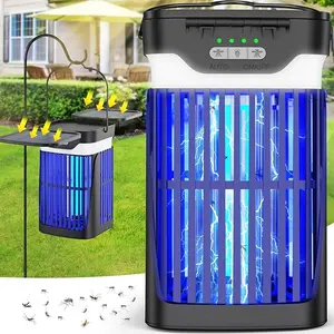 Solar Bug Zapper 4200V Electric Mosquito Killer with Dual Folding Solar Panel,USB Rechargeable Cordless,Outdoor&Indoor Use for Patio,Garden,Camping