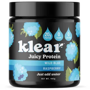 Klear Wild Blue Raspberry Protein Powder 20g Lactose-Free 0 Sugar 16 Servings Keto-Friendly Dietary Supplement for Muscle Recovery and Health - Fiber
