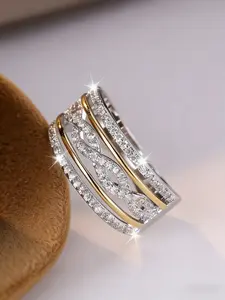 Ladies' Promise Ring Intertwined Multi-Layer Lines Hollow Design Hypersparkling Oxidized Zirconia Statement Ring Bridal Engagement/Wedding Ring Infinity Symbol Eternal Love Romantic Valentine'S Day Gift