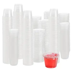 Unicup [200Sets - 1 Oz ] Jello Shot Cups, Small Plastic Containers with Lids, Airtight and Stackable Portion Cups, Salad Dressing Container