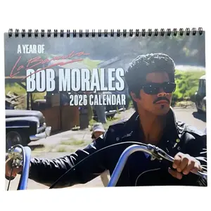 A Year of La Bamba Bob Morales 2026 Wall Calendar, Vintage Retro Movie Inspired Calendar, Classic Chicano Film Fan Gift, Moto Biker Aesthetic Art Calendar, Fun Holiday Calendar Gift Idea