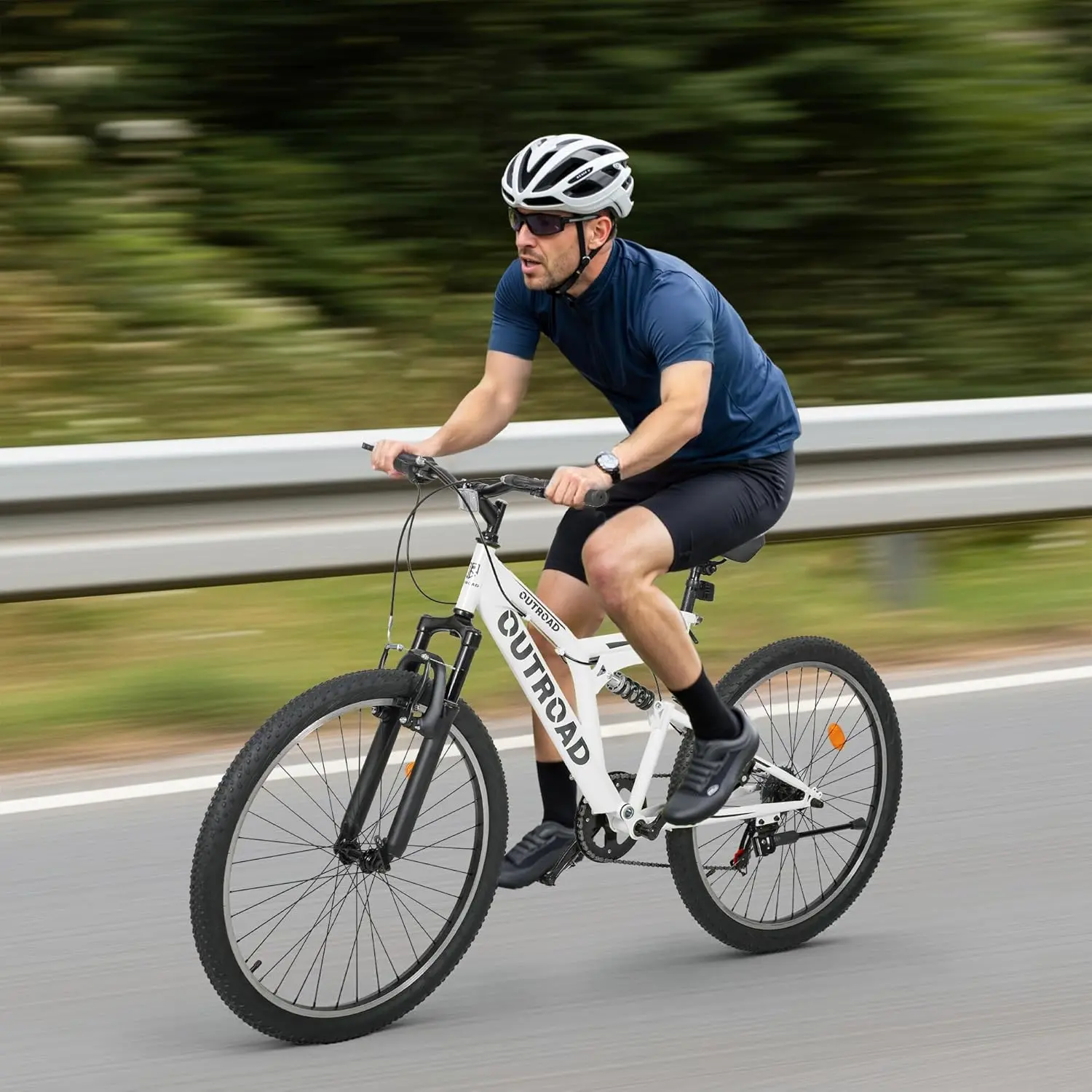Outroad 26 Inch Mountain Bike, 7-Speed/High-Carbon Steel/Aviation