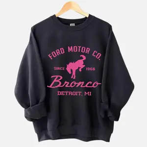 Vintage 1966 Ford Bronco Pink Sweatshirt, Hoodie, T-shirt Retro Off Road Racing Graphic Crewneck, Truck Lover Graphic Crewneck, Gift For Men Women