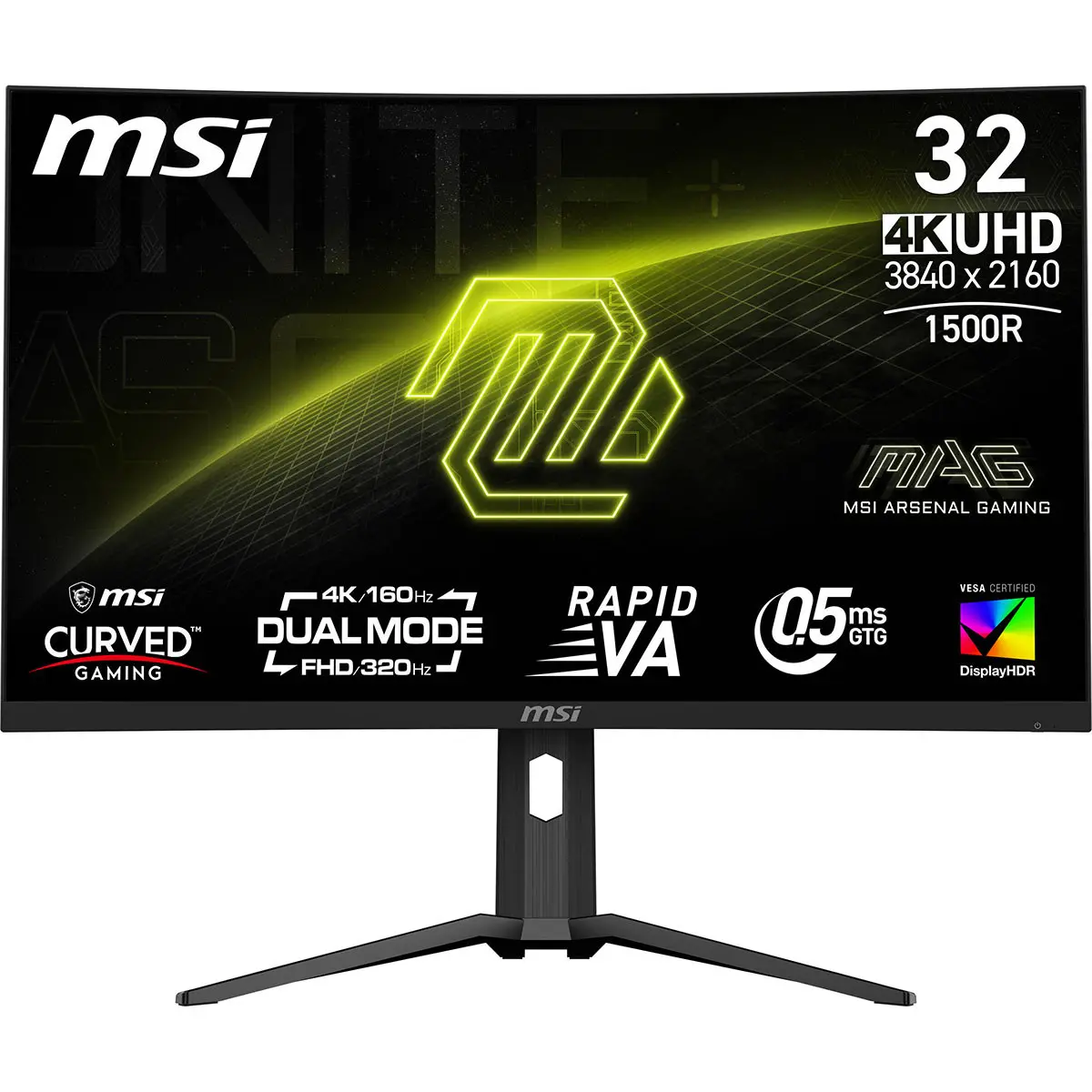 MSI MAG 321CUPDF 31.5" 16:9 Dual Mode 4K Ultra HD 160Hz and Full HD 320Hz Curved VA LCD HDR Gaming Monitor