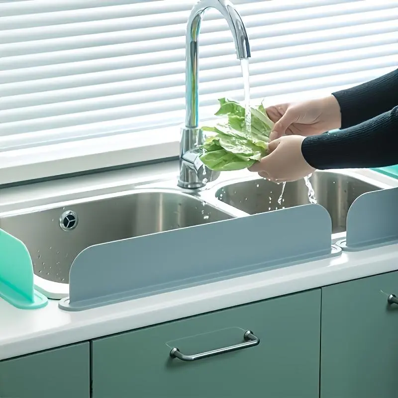 Silicone Sink Splash Guard with Suction Cups, Modern Waterproof Cover for Kitchen, Dishwasher, Lab, Vegetable Bowl, Durable and Easy to Clean