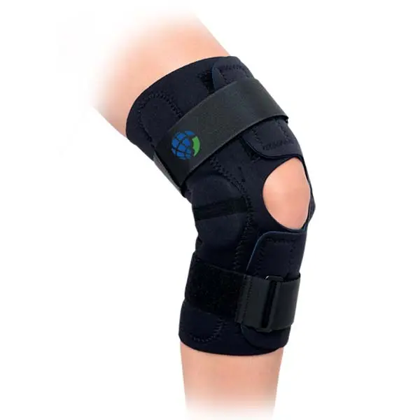 Advanced Orthopaedics Adjustable Hinged Knee Brace, 4-Way Stretch Nylon Wrap-Around Support with Hyperextension Stop and Easy Removable Hinges, 3X-Large, Nylon Fabric, Knee Support, 170 Degrees, Hinge Stays