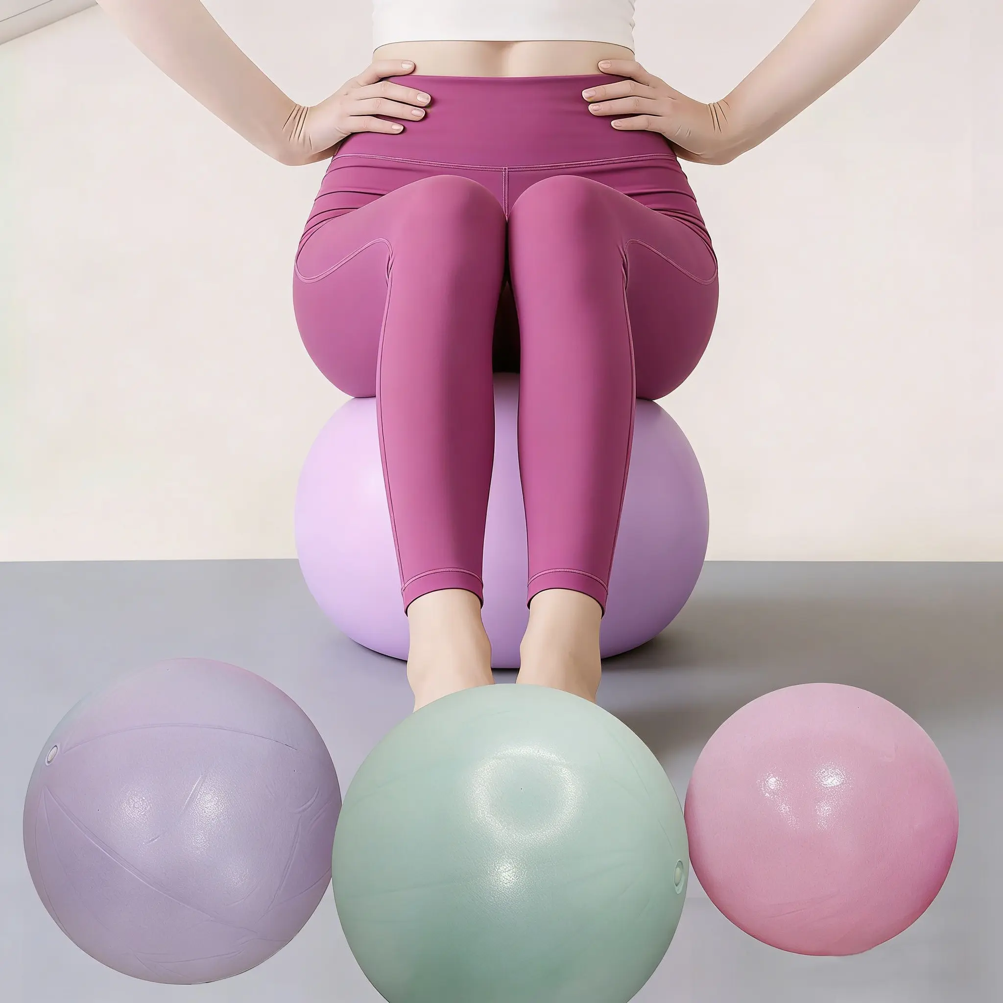3 Soft Pilates Mini Yoga Balls, Non-Slip Exercise Balls for Pilates, Core Training, Yoga, Stability Exercises, Home Gym Equipment Workout Equipment