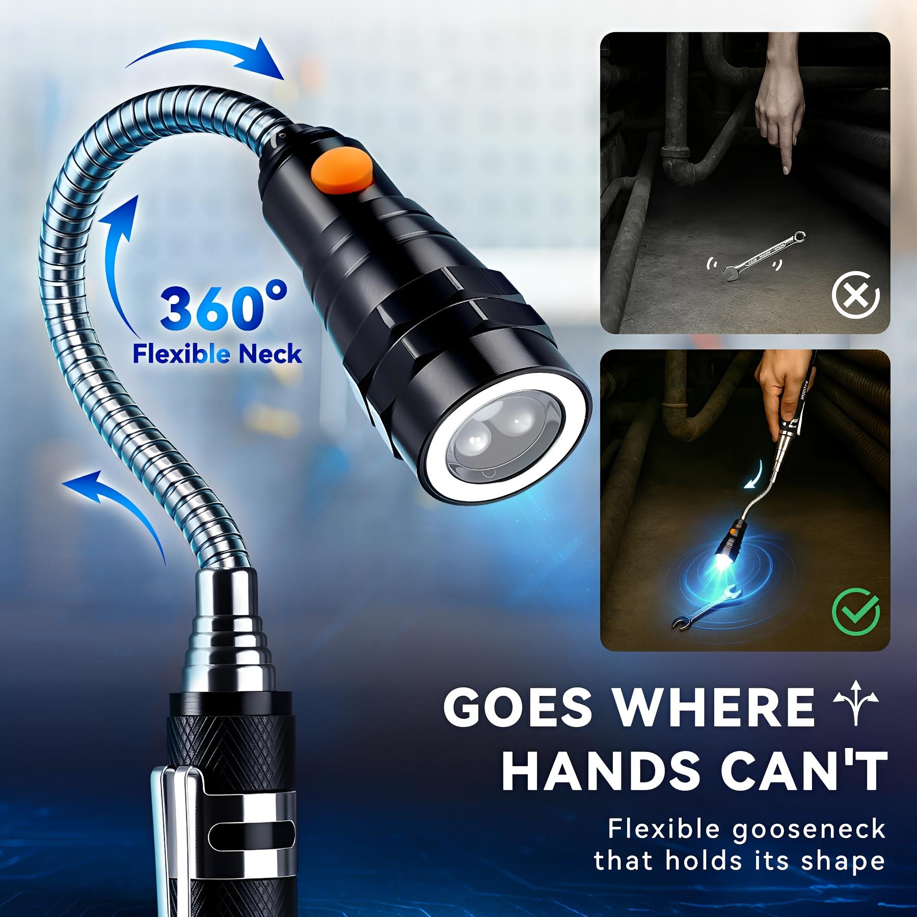 Extendable Magnetic Pickup Tools - Telescoping Magnet with LED Flashlight Gifts for Men, Fathers Day Mens Gifts from Daughter Son, Birthday Gifts for Men Dad Him Extendable Magnetic Pickup Tools - Telescoping Magnet with LED Flashlight Gifts for Men, Fathers Day Mens Gifts from Daughter Son, Birthday Gifts for Men Dad Him