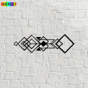 1pc Geometric Metal Wall Art, Intricate Geometric Statue Mural, Ideal Gift for New Year, Easter, Geometric Decor Enthusiasts, Powder-Coated Metal Wall Decor Wall Sculptures, Perfect for Living Room Wall & Garden Fence, Modern Home Decor Accent