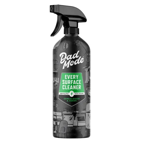 DadMode Multipurpose Cleaner Liquid Spray - 16oz Refillable Aluminum Bottle, Sandalwood & Suede Scented, Streak-Free, Kid-Mess Ready, Mom-Approved Non-Fabric Multi-Surface Interior Cleaner for Kitchen Clean & Household Use