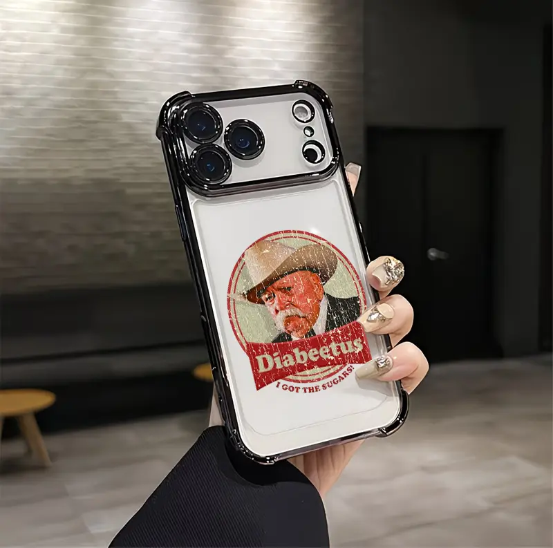 Custom "Got The Sugars Diabeetus Guy" Vintage Unique Fashion Phone Case, Aesthetic Design Pattern, Soft Durable Silicone TPU Shockproof Protector Cover for iPhone 12-17 Plus Pro Max & Samsung 22-25 Plus Pro Max Ultra