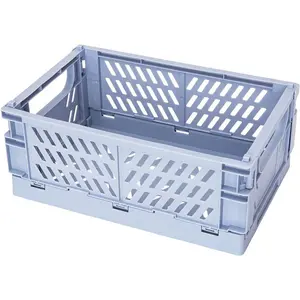 Mini Stackable Plastic Baskets - 5-Pack, Cute and Compact Solution for Home and Office Organization (5.9x3.9x2.2 in, Blue)