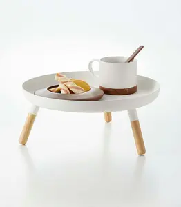 Countertop Pedestal Tray (5" H)  - Steel + Wood