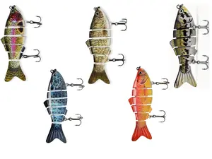 5-Pack Sinking Multi-Segmented Swim Lures (4.02in/0.60oz) | 6# Sharp Hooks ABS Hard Lures for Freshwater, Saltwater & All Predator Fish.The Must-Have Gift for Men Who Love Fishing