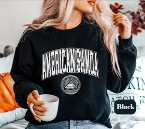 American Samoa Sweatshirt, Unisex Soft and Comfortable American Samoa Emblem Crewneck Pullover, American Samoan Gifts,coat of arms Cotton Fabric