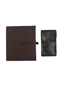 Pre-owned Louis Vuitton Leather Small Leather Goods Monogram Cig Case With Box