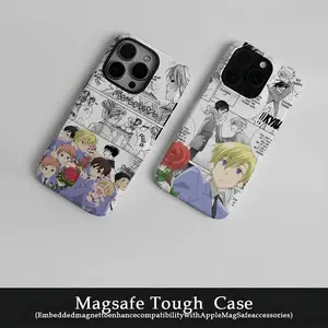 O-Ouran High School Host Club Phone Case Film Korean INS for iPhone 16 15 14 13 12 11 Pro Max Plus Magnetic Double-layer Cover