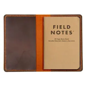 Journal Cover for Moleskine Cahier Notebook Pocket size 3.5" x 5.5" Field Notes Cover Gift Refillable Pocket Cover (Brown)