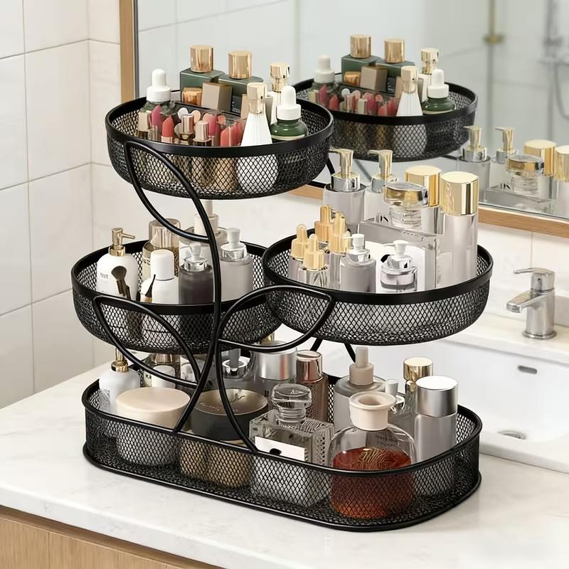 Multi-Layer Desktop Cosmetic Organizer, Vanity Skincare and Perfume Storage Shelf for Bathroom and Toiletries
