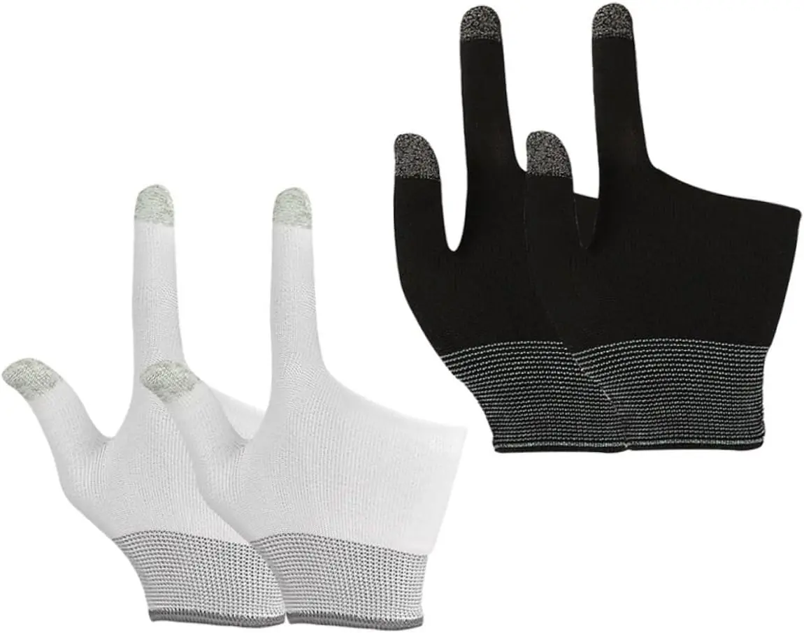 2 Pairs  Gloves Thumb Sleeves Mobile Gaming Phone Gaming Gloves Comfort Gaming Gloves Touch Finger Gloves for Gaming Comfort Finger Gaming Gloves Mittens Nylon Breathable