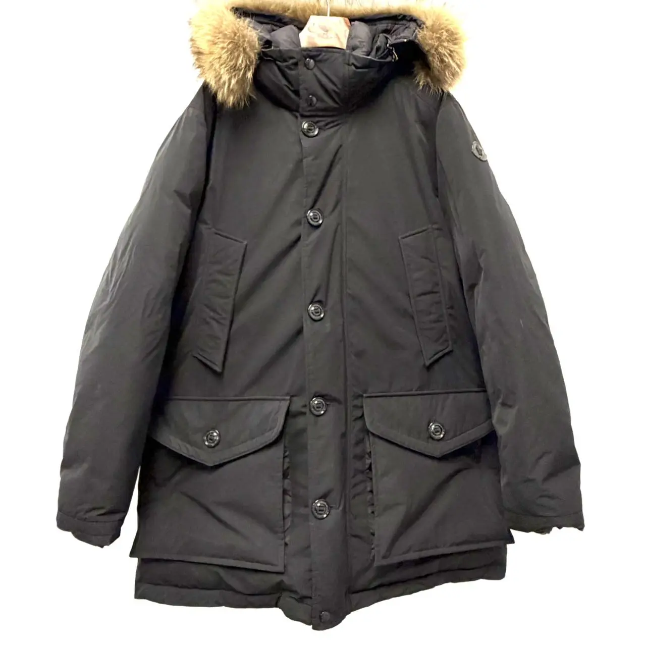 CALUXA-Moncler Black Down River Parka Long sleeve down-filledparka