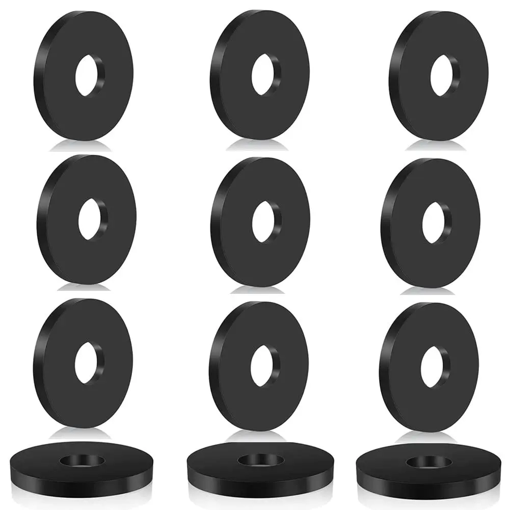 Black Heavy Duty EPDM Rubber Flat Washers (25 Pcs) - 1x1/4x1/8" (ODxIDxThickness), Abrasion-Resistant, Vibration-Suppressing Fasteners for Holster Mounts