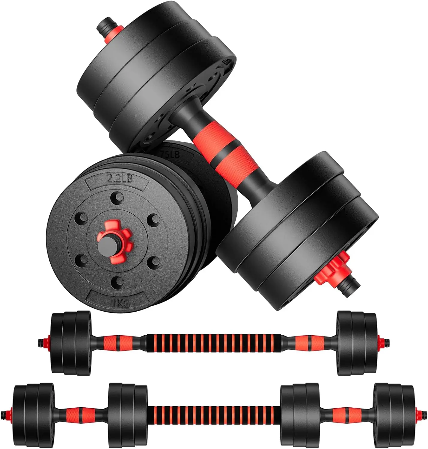 Adjustable-Dumbbells-Sets,Free Weights-Dumbbells Set of 2 Convertible To Barbell A Pair of Lightweight for Home Gym,Women and Men Equipment