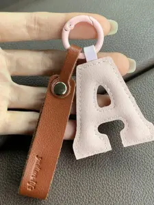 Women's Fashion Leather Keychain Wristlet Strap, Stylish Letter a Bag Charm, Perfect for Keys and Bags, Elegant Gift Idea, Small and Delicate Design