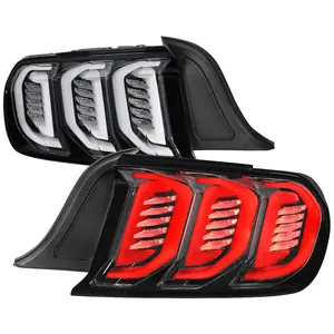 2015-2023 Ford Mustang Sequential Signal LED Tail Lights (Jet Black Housing/Clean Lens)