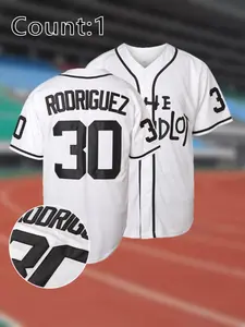 Men's Baseball Jersey, Casual Loose-fitting Athletic Tops Sportswear for Training and Parties, Breathable Baseball Jersey with Embroidered Design and Button Closure