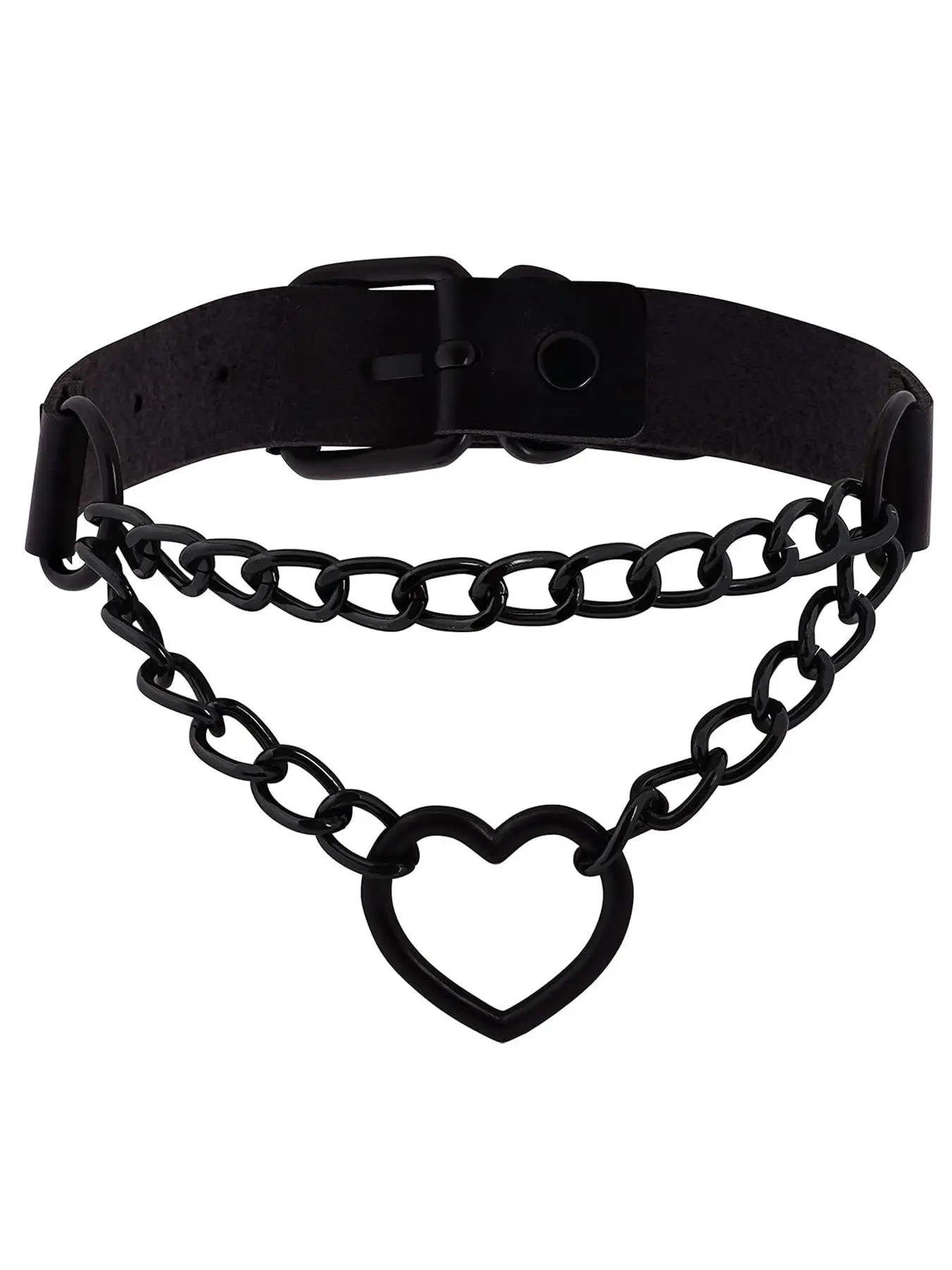 Gothic Style Heart Design Chain Adjustable Choker, Fashion Jewelry for Party, Trendy Jewelry for Women & Men, Ideal Gift, Gothic Mystery Accessories