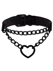 Gothic Style Heart Design Chain Adjustable Choker Necklace, Fashion Jewelry for Party, Trendy Jewelry Accessories for Women & Men As Gift, Gothic Mystery Jewelry