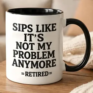 Sips Like It's Not My Problem Anymore 11oz Ceramic Mug Vintage Floral Design Perfect for Coffee Tea or Daily Use Microwave Dishwasher Safe Gift for Mom Grandma tiktokshopspringglowup,summervibes