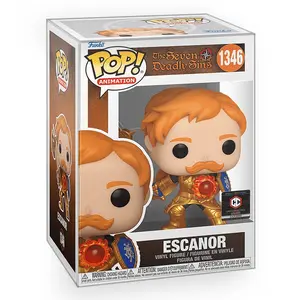 Funko POP Anime: The Seven Deadly Sins - Escanor (Metallic) Exclusive Vinyl Figure with Epic Collectibles Premium Box Protector Included