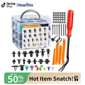 725&100PCS Car Clip Retainer Clips Rivets Fasteners Kit with 1 Fastener Removers Door Trim Panel Clips Fender Clips & Rivet Remover Push Pin Set Vehicle Detailing Interior Decor