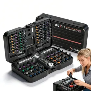 100-In-1 Precision Ratchet Screwdriver Set with Magnetic Detachable T-Shaped Handle, Home Furniture Repair Tool Kit, Valentine's Gift for Boyfriend Husband