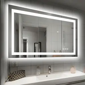 24"x32" LED Bathroom Mirror with Lights, Vanity Mirror Anti-Fog, Dimmable, Backlit + Front Lit, Lighted Bathroom Vanity Mirror for Wall, Memory Function, Tempered Glass, Shatter-Proof,