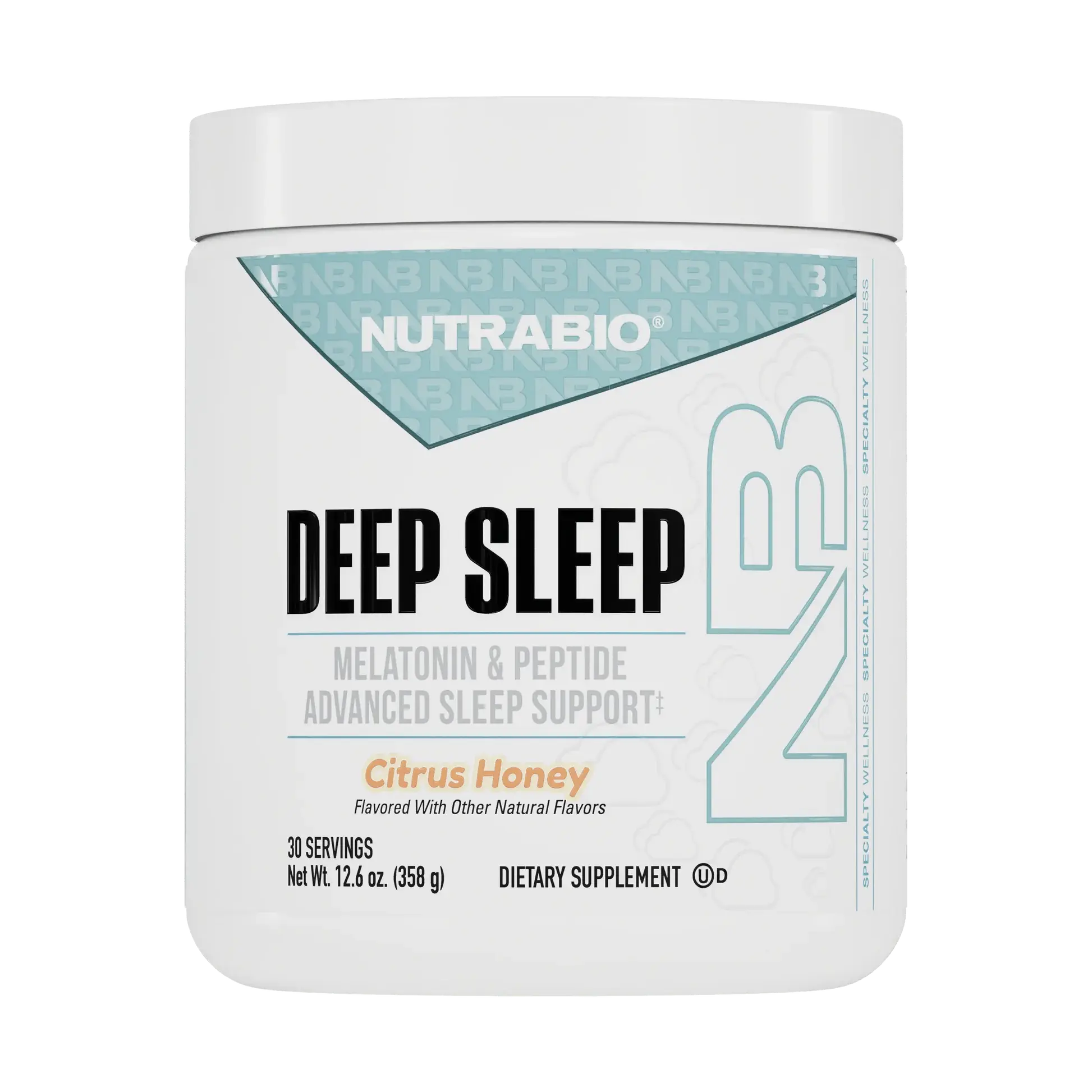 NutraBio Deep Sleep Magnesium & Melatonin Sleep Powder for Deep Restorative Sleep 30 Servings Nighttime Drink Mix with Amino Acids Peptides
