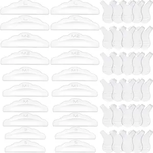 20 Pieces Lash Lift Pads Rods Silicone Eyelash Perming Curler and 30 Pieces Y Shape Eyelash Brush, Silicone Eyelash Perming Curler Makeup Tools, Reusable Lash Lifting Pads (Clear)