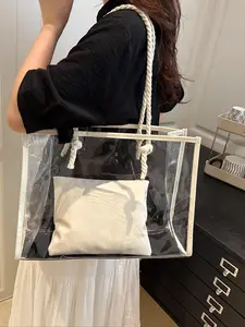 Transparent Fashion Shoulder Bag, Lightweight Minimalist Crossbody Tote Bag for Women, Stylish Casual Small Bag for Daily Life, Matching Crossbody Bag, Clear Crossbody Bag
