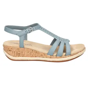 Easy Street Womens Dorinda Cut Out Espadrille Slingback Casual Sandals Casual Low Heel 1-2" - Blue
