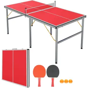 6X3 ft Portable Ping Pong Table,Professional Indoor/Outdoor Table Tennis Tables Game with Net for Adults/Teens,2 Tennis Paddles and 3 Balls- Quick Assembly