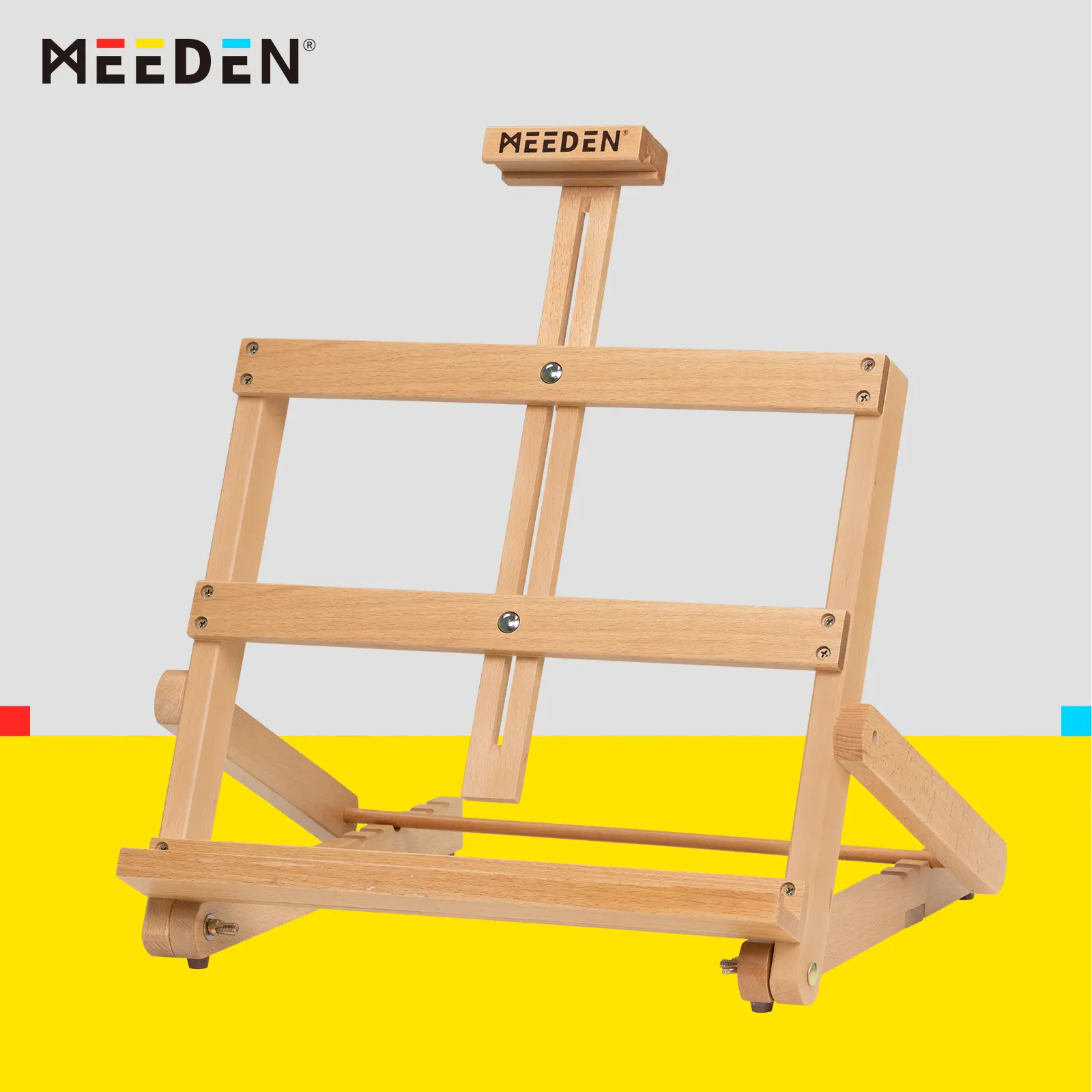 MEEDEN Art Table Top Easel, H-Frame Studio Desktop Easel Adjustable Beechwood Art Painting Display Easel, Portable Wooden Easel Stand for Artist, Beginners, Holds Canvas up to 21", Gift